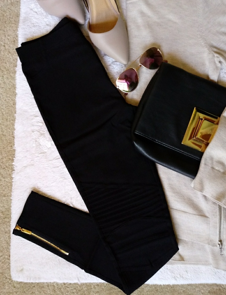 Moto Jeggings - Black - Picture 1 of 4